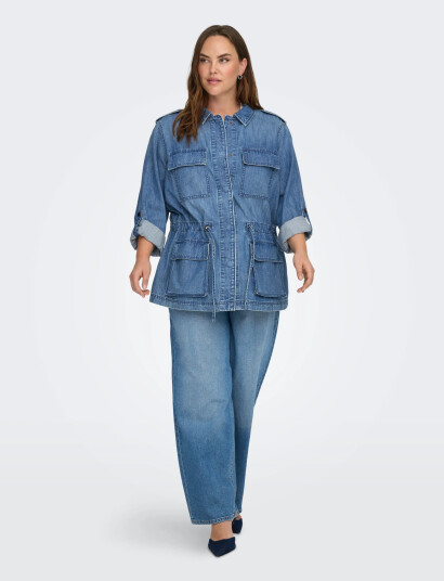 ONLY Carmakoma Carkenya L/S Utility Dnm Jkt Akm Blue 44