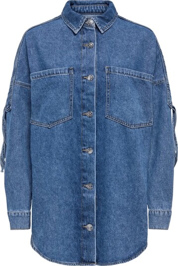 ONLY Onlmaureen Ls Fringe Dnm Shirt Akm Blue L ONLY Onlmaureen Ls Fringe Dnm Shirt Akm Blue L
