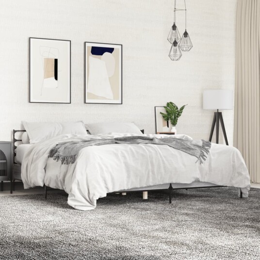 Sengeramme grå sonoma 180x200 cm konstruert tre og metall 8721102613562