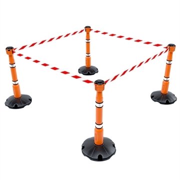 SKIPPER avsperringspakke rød/ hvit  4 punkter (4 x 9 m)   