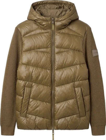Calvin Klein Ls Nylon Mix Media Hd Puffer Jkt   OLIVE NIGHT   S