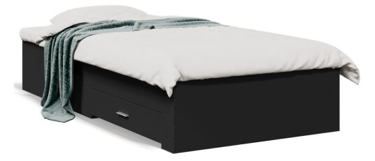 Sengeramme med skuffer svart 90x190 cm konstruert tre 8721102620874