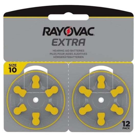 Rayovac Høreapparatbatterier Gul ZA10 12-pk. Rayovac Høreapparatbatterier Gul ZA10 12-pk.