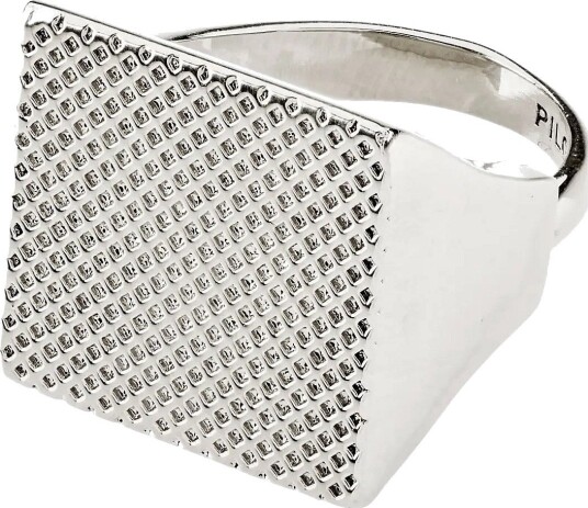 Pilgrim Pulse Signet Ring Silver-Plated - SILVER PLATED - One Size