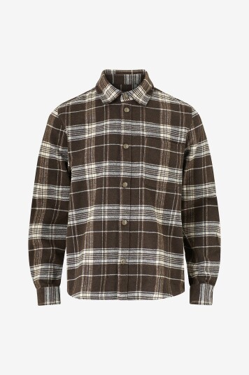 Les Deux - Overtreksskjorte Lennon Check Overshirt - Brun