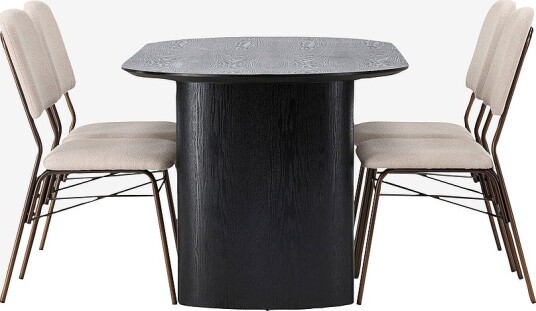 Venture Home Spisegruppe Isolde med 4 stk stoler Seda Svart Venture Home Spisegruppe Isolde med 4 stk stoler Seda Svart
