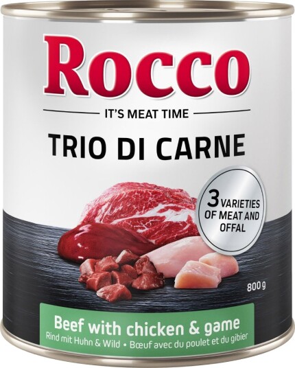 Rocco Våtfôr Classic Trio Di Carne & Vilt Kylling Okse 6 X 800 G