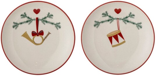 Bloomingville Yule tallerken Ø16 cm 2 pk Hvit