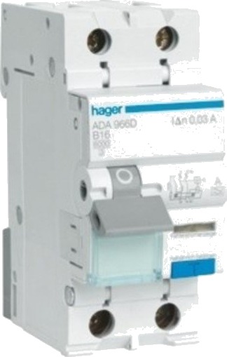 Hager Kombinasjonsbryter PFI/automatsikring C 20A 1P+N 300mA AFA970G