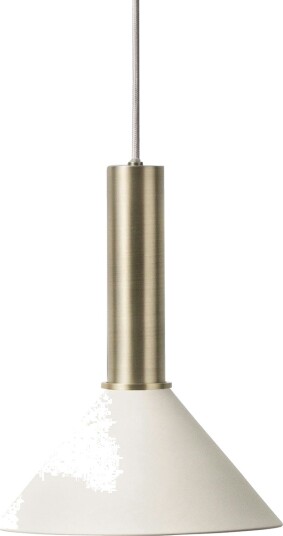 Cone Pendel Høg Lys Grå/Messing