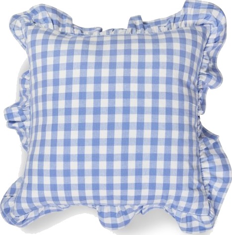 ByTiMo | Checks | Putetrekk m/volang 50x50 blå/hvit ByTiMo | Checks | Putetrekk m/volang 50x50 blå/hvit