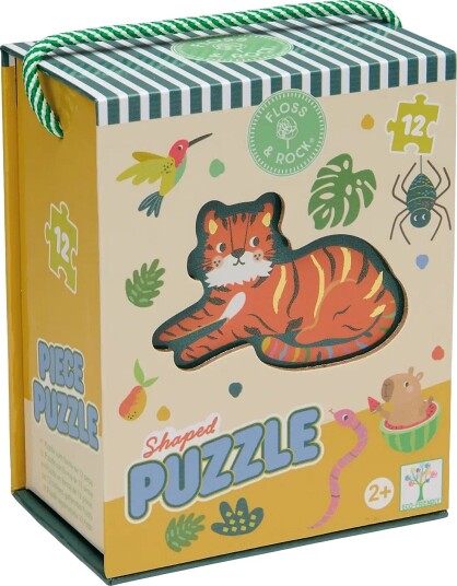 Floss & Rock Shaped Puzzle 12 Pcs. - Jungle - GREEN - 20X15X5