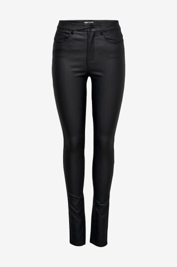 Only Jeans onlAnne K Mid Waist Coated Svart