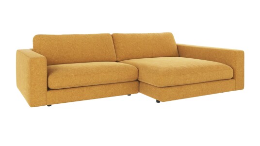 Rowico Home Duncan 3 seters sofa med sjeselong H Gul Brenda 68 258 x 150 x 78 cm Gul