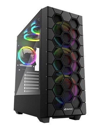 Sharkoon RGB Hex - mid tower - ATX - Kabinett - Tower - Svart