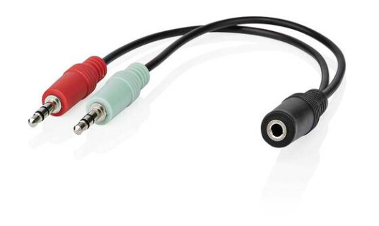 Nedis 3.5mm Minijack Headset Adapter - 2x 3.5mm Hann - Sort