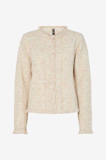 pieces   Kardigan pcJasmijn LS O neck Knit Cardigan B   Grå