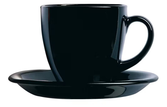 Ripa Sett med krus tallerkener Luminarc Carine Black Glass 22 cm 12 stk