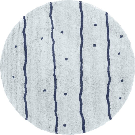 Rundt teppe Leora Natural Cotton Shaggy grå/blå Størrelse: Ø 240 cm