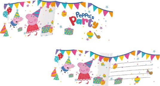 Santex Invitasjonskort Peppa Gris™ Peppa’s Party 6-pakning 9785 0-99