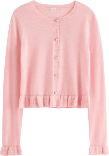 Lindex Cardigan In Merino Wool Pink 128
