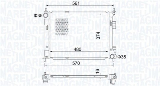 Radiator MAGNETI MARELLI 350213204500 Radiator MAGNETI MARELLI 350213204500