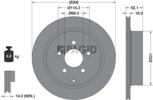 PAGID 54493NC Bremseskive PAGID 54493NC Bremseskive