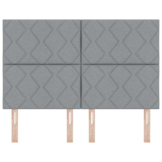 LED Hodegjerde Diamant Blokk Design Lyst Grå 160 cm Stoff LED Hodegjerde Diamant Blokk Design Lyst Grå 160 cm Stoff