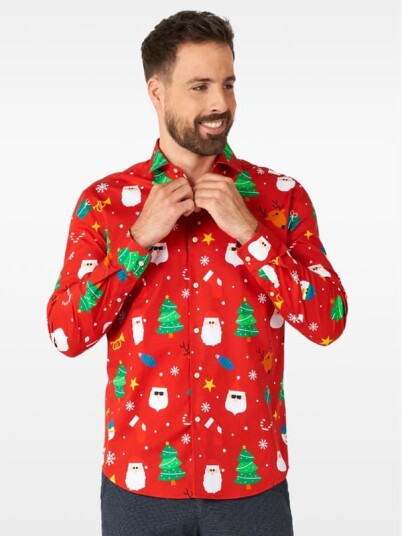 Oppo Merchandise Group B.v. Juleskjorte Festivity Red