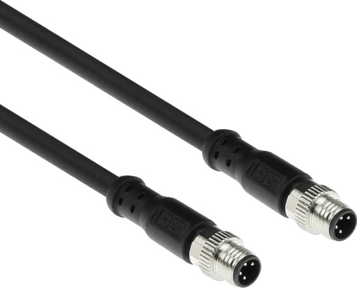 Act Industrial Sensorskabel 3,00 Meter M8a 4 Pin Hann Til M8a 4 Pin Hann Ultraflex Xtreme Tpe Skjermet Sc3105