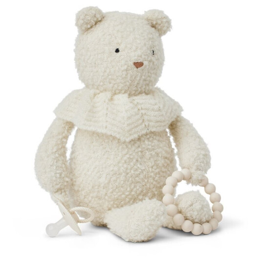 Smallstuff Aktivitetsbamse bouclè merino uld off white 40006 01