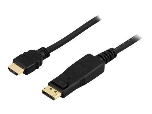Deltaco DisplayPort til HDMI-adapterkabel 0,5 m Svart 4K 30Hz