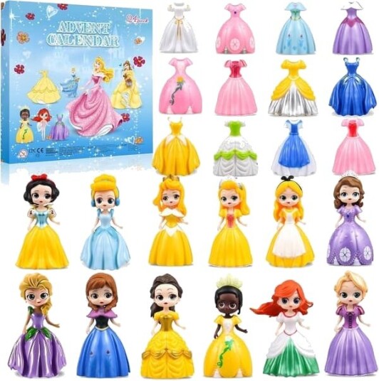 Prinsesse Adventskalender 2026 Jenter Prinsesse Deformasjon Leker 24 Dager Jul Nedtelling Kalender Kreative Julegaver til Barn Tenåringer