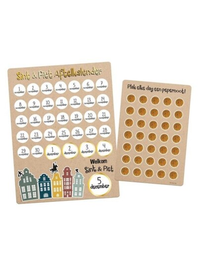 Folat BV Sinterklaas Countdown Calendar with Stickers Welcome Sint & Piet