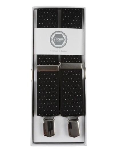 Portia 1924 Dotted Suspenders - Black - ONE SIZE