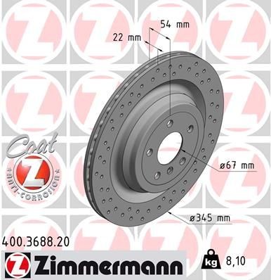 Bremseskive ZIMMERMANN 400.3688.20