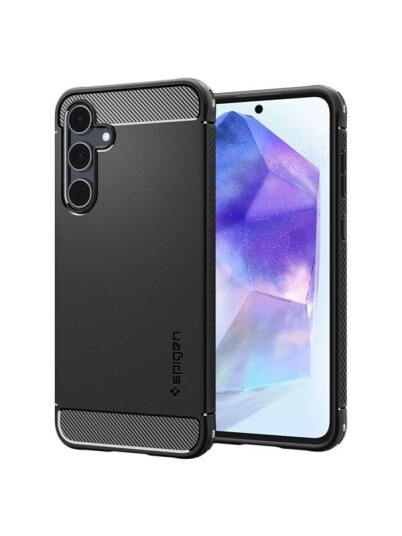 Spigen Rugged Armor TPU-deksel for Samsung Galaxy A55 - Svart