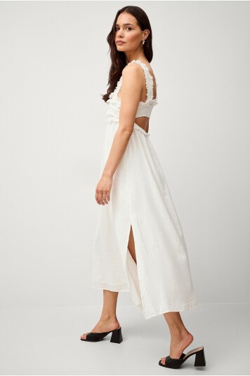 Mango Maxikjole Dress Cake Beige