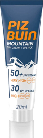 Piz Buin Mountain Sun Cream and Lipstick Very High SPF 50 +