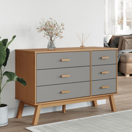  Kommode OLDEN grå og brun heltre furu 8721012133631