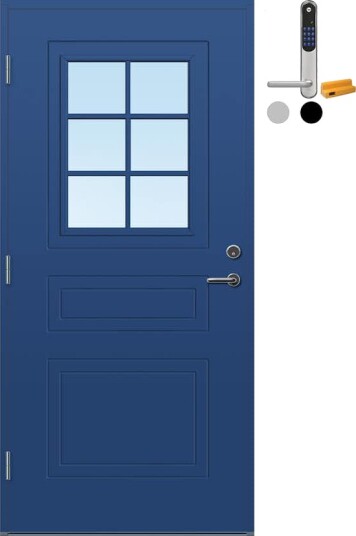 Ytterdør Bygg1 Stryn Cotswold med Yale Doorman Classic Home