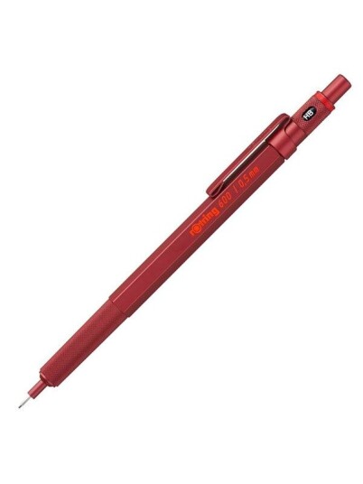 Rotring rOtring 6 Mechanical Pencil .5 mm Rød All-Metal Body Propelling Pencil Non-Slip Knurled Grip & Hexagonal Barrel
