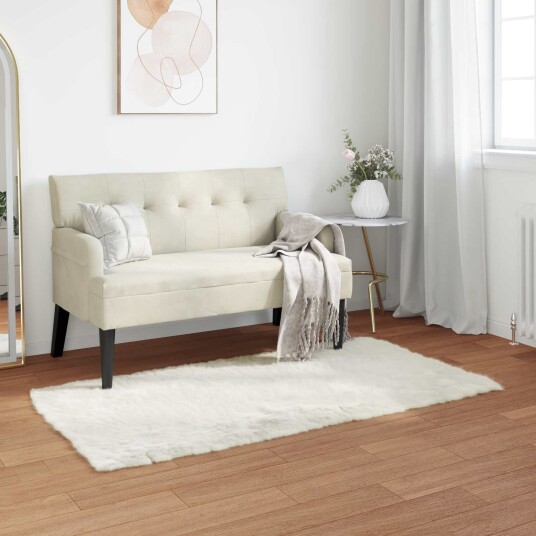 Faux Skinnmatte Tafalla Hvit 60 x 110 cm Polyester