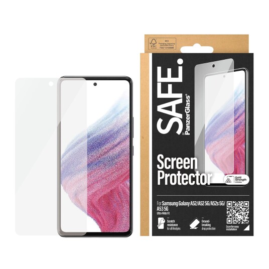 PanzerGlass Ultra-Wide Fit Skjermbeskytter for Samsung Galaxy A53/A52s/A52 5G - Gjennomsiktig