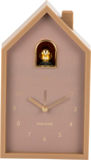 KARLSSON Alarm Clock Modern Cuckoo Oro Mocha Brown   Beige   H 20CM