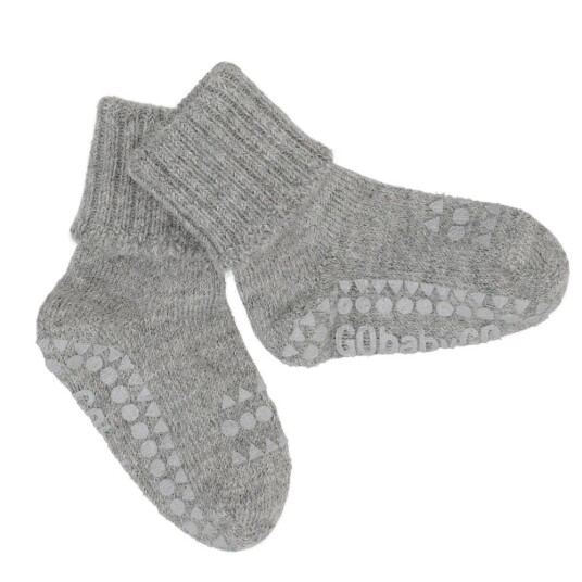 GObabyGO non slip socks alpaca – grey melange 1 2år