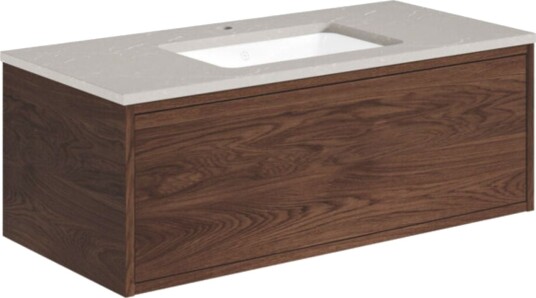 Gustavsberg Ducentic Servantskap med Benkeplate Brun eik / 100cm Polar Grey 1 Hull for Kran Gustavsberg Ducentic Servantskap med Benkeplate Brun eik / 100cm Polar Grey 1 Hull for Kran