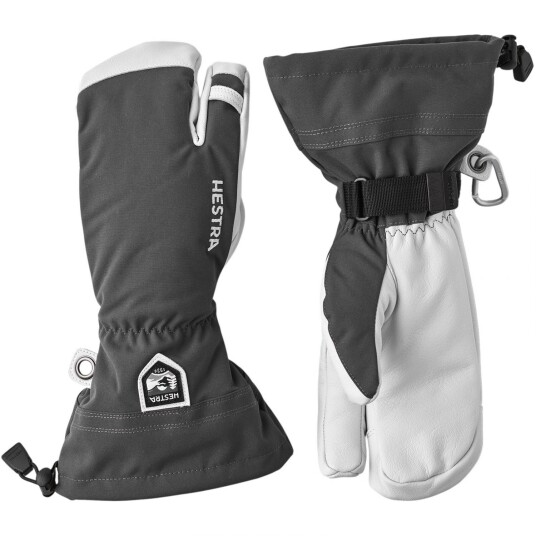 Hestra Army Leather Heli Ski 3 finger Skihansker Grey 9