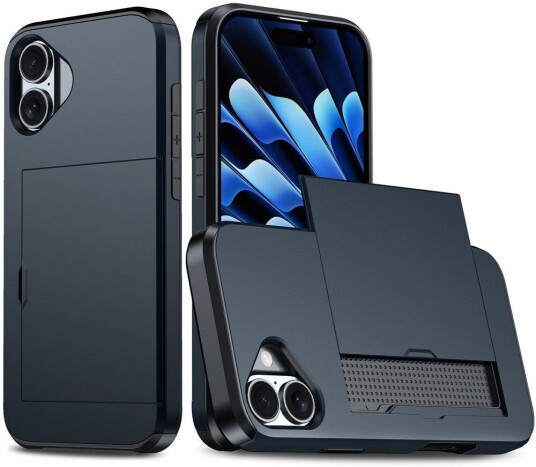 EIDERWOOD iPhone 17 Hybrid Deksel med Kortholder – Mørkeblå