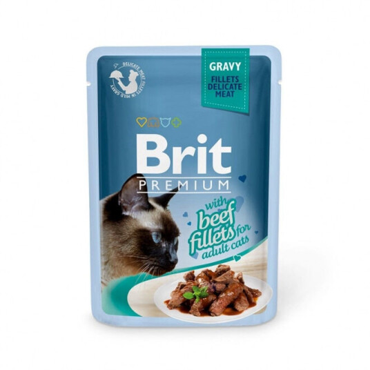 Brit Premium Pouches Fillets In Gravy With Beef